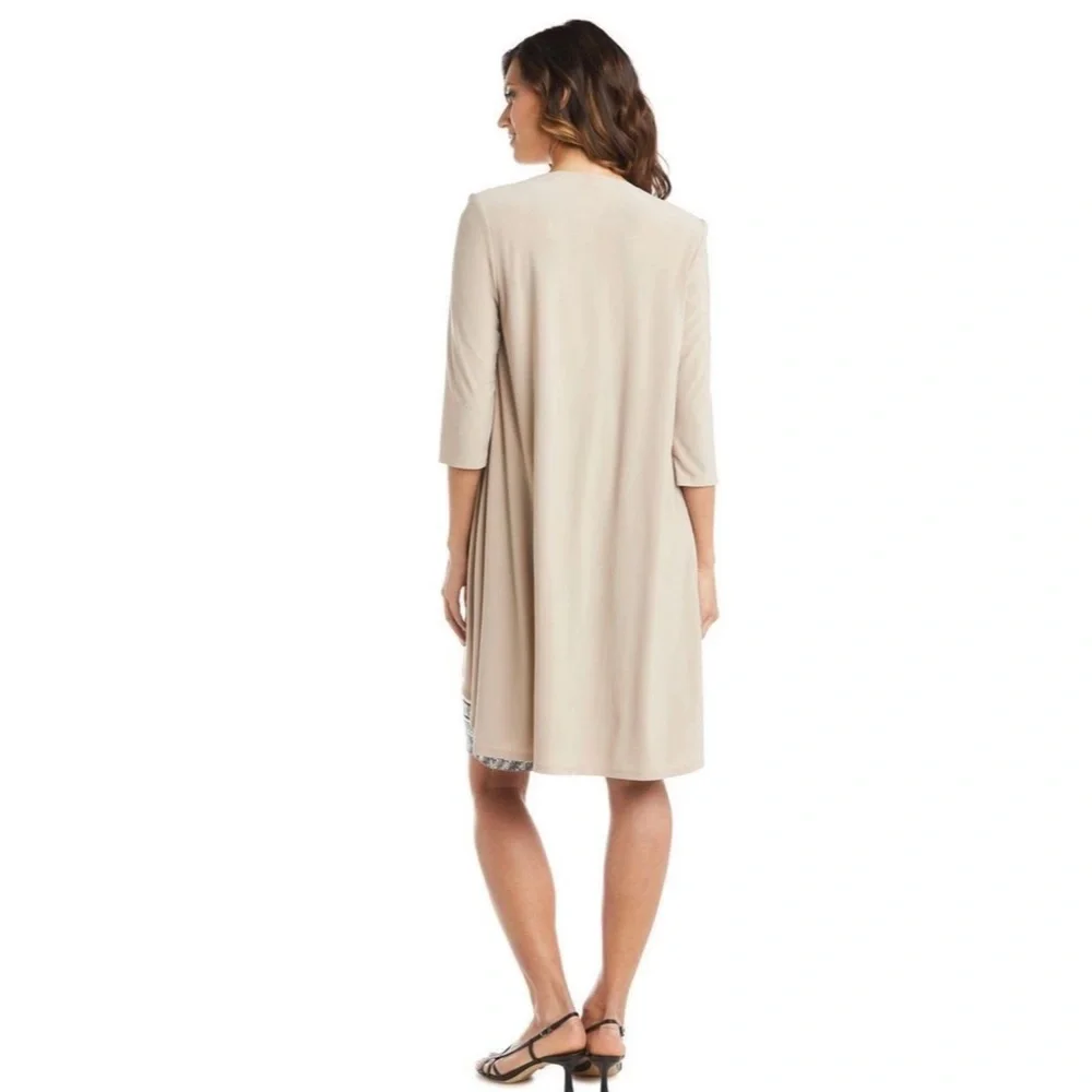 R&M Richards Taupe Cardigan - Picture 2 of 3